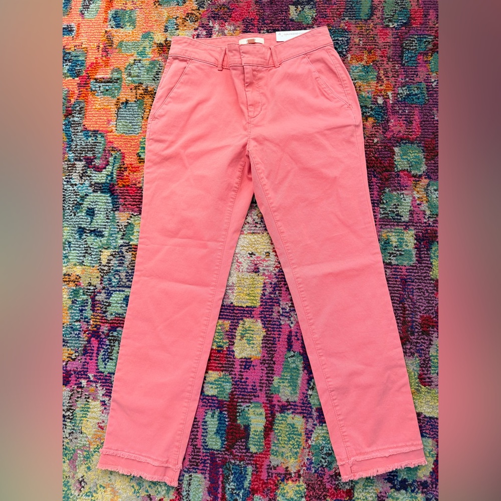 NWT LOFT Coral Pink Straight-Leg Pants